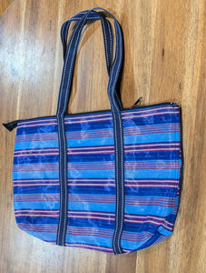 KA-TSI BAG(BLUE AND RED STRIPED WITH ZIPPER)