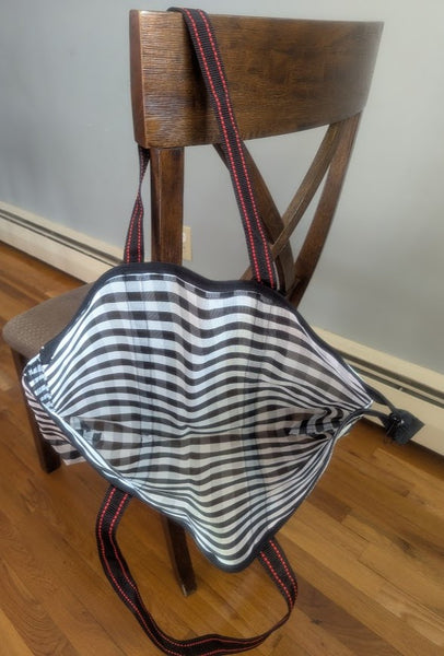 KA-TSI BAG NO.6 茄芷袋(BLACK & WHITE CHECKERED WITH ZIPPER/SOFT HANDLE)