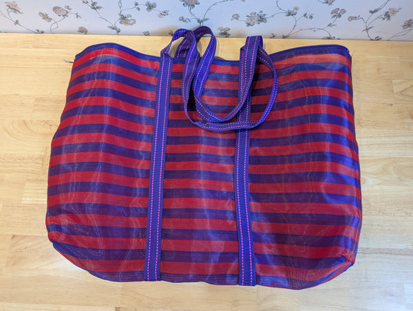 KA-TSI BAG NO.6 茄芷袋(Red & Purple Striped WITH Soft Handle and Zipper)