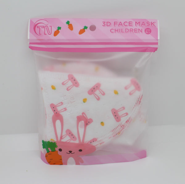 KID 3D FACE MASK FOR AGE 4-10(Pack of 20)